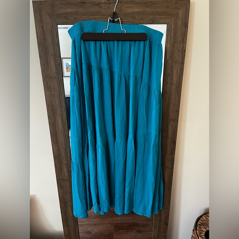 Two Maxi Skirts Bundle - Teal and Fuchsia